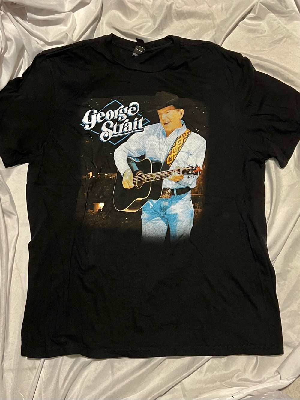 George Strait Black Graphic  T-Shirt - Men's XL